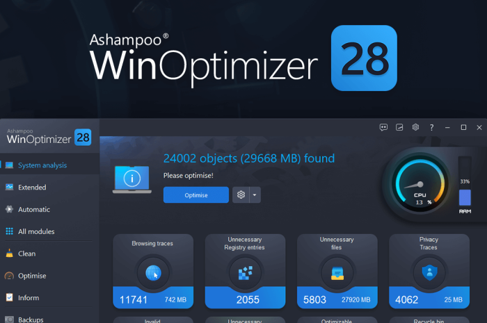 Ashampoo Winoptimizer 28 For Windows V28.00.11 Best Optimization Software &Amp; Registry Cleaner Software