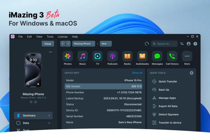 Digidna Imazing 3 For Windows V3.1.2 Best Ios Mobile Device Manager Software