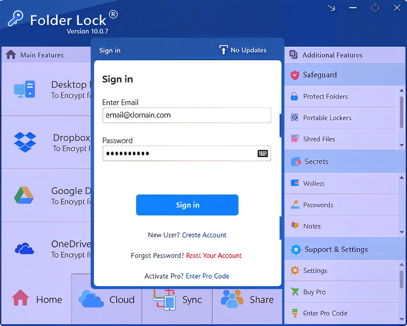 Folder Lock 10 For Windows V10.1.1 Best Password Protect Files, Folder, Drives, Usb Drives, Cd/Dvds Software Folder Lock 10 Main Screen 1