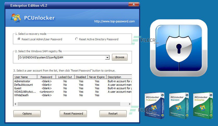Pcunlocker Enterprise 2025 For Windows V6.0 Best Legacy Bios &Amp; Uefi, Reset Local &Amp; Admin Passwords Pcunlocker Enterprise Edition Crack