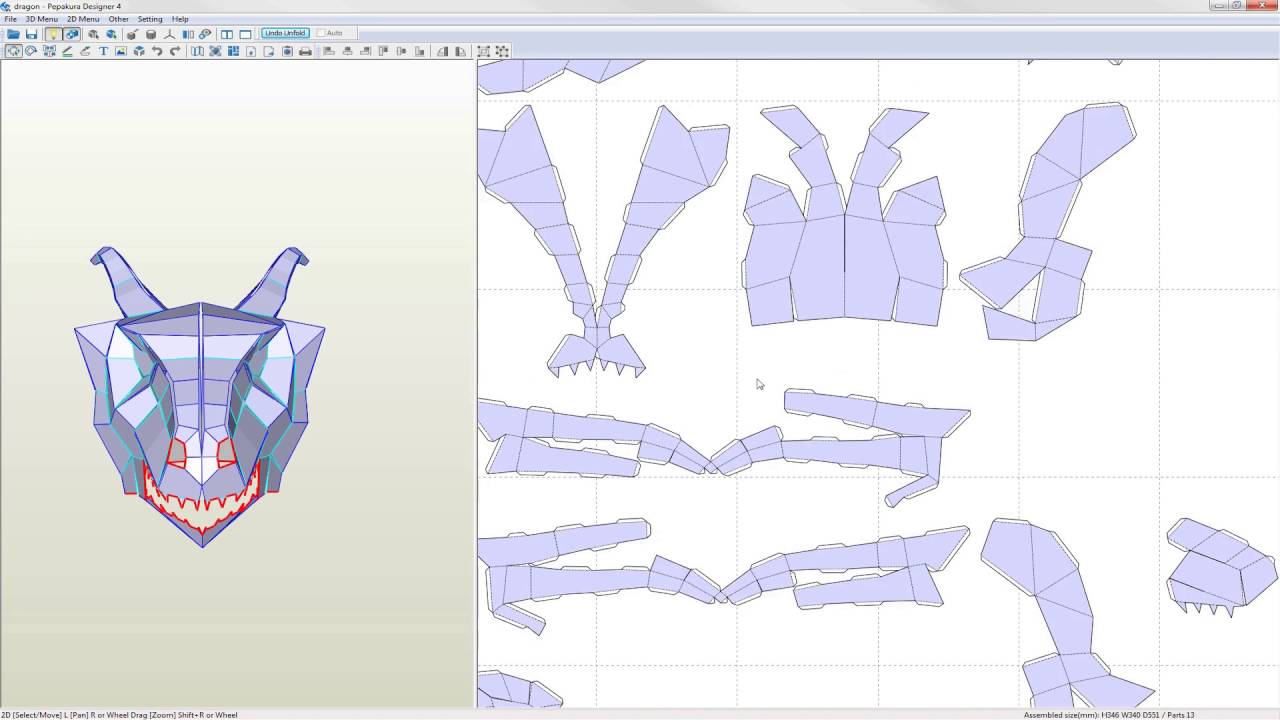 Pepakura Designer 6 For Windows V6.0.3 Best Papercraft And Printable Paper Models Maker Software Pepakura Designer Software Full Version