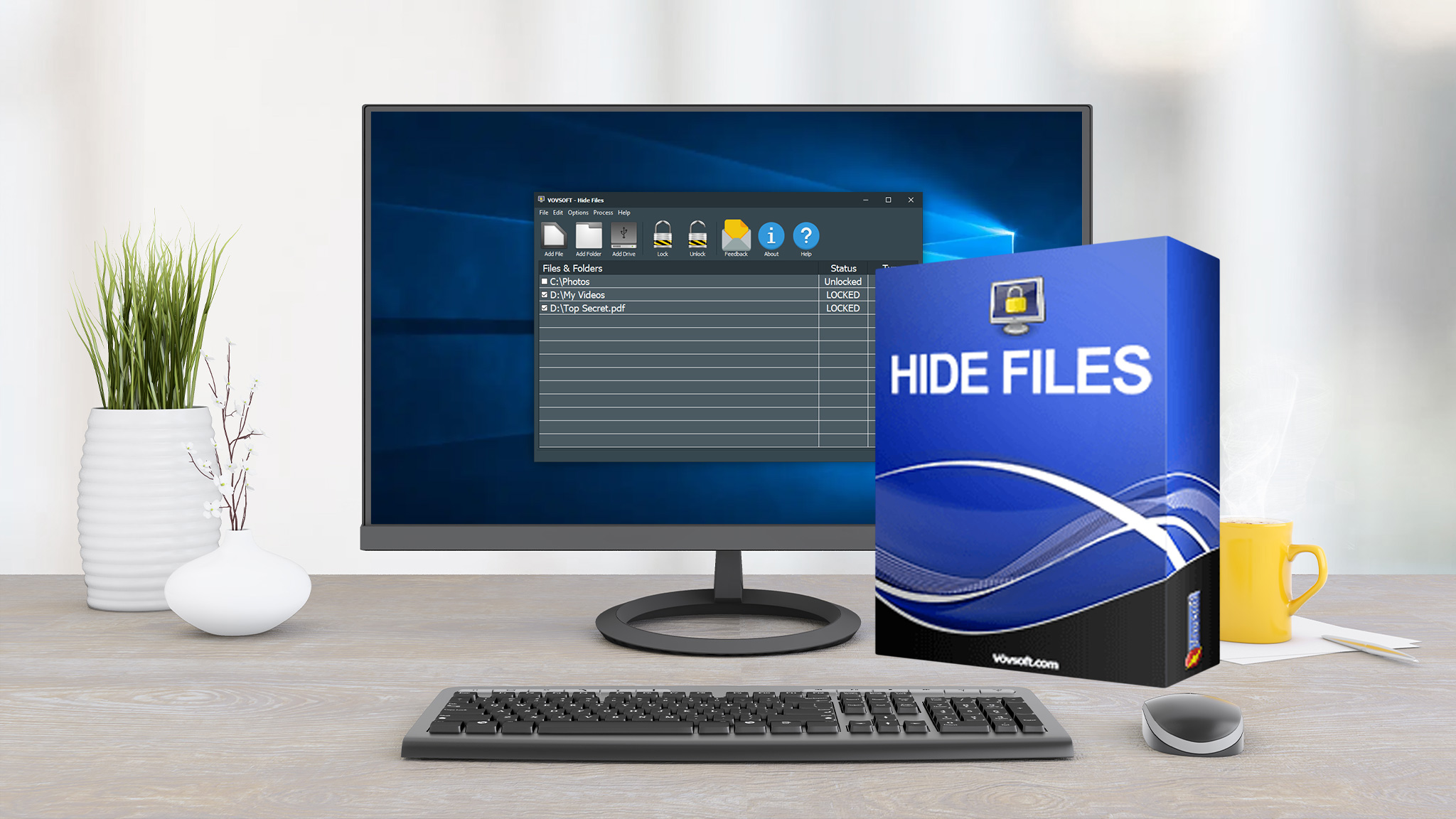 Vovsoft Hide Files For Windows V9.1 Best Files And Folder Security Provide Software Vovsoft Hide Files For Windows