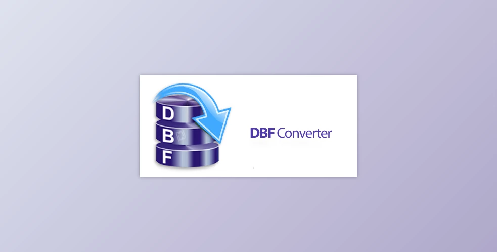 Dbf Converter 7.43 Bester Converter Dbf File To Csv, Xls, Xlsx, Sql Or Plain Text Logo For Dbf Converter Showcasing A Blue Database Icon With The Letters &Quot;D,&Quot; &Quot;B,&Quot; And &Quot;F&Quot; On Stacked Disks, And A Blue Arrow Curving Over Them. The Text &Quot;Dbf Converter&Quot; Is On The Right In Blue, Highlighting Its Role In Converting Dbf Files To Csv. The Background Features A Gradient Of Light Gray To Purple.