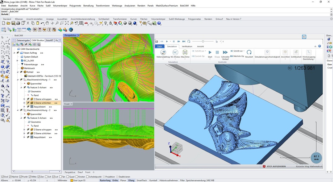 Bobcad-Cam V37 Build 4722 Sp0 For Rhino Is The Best Advanced Rhino Cam Plugin Cnc Software Download Bobcad-Cam Rhino Cam Plugin Full Version