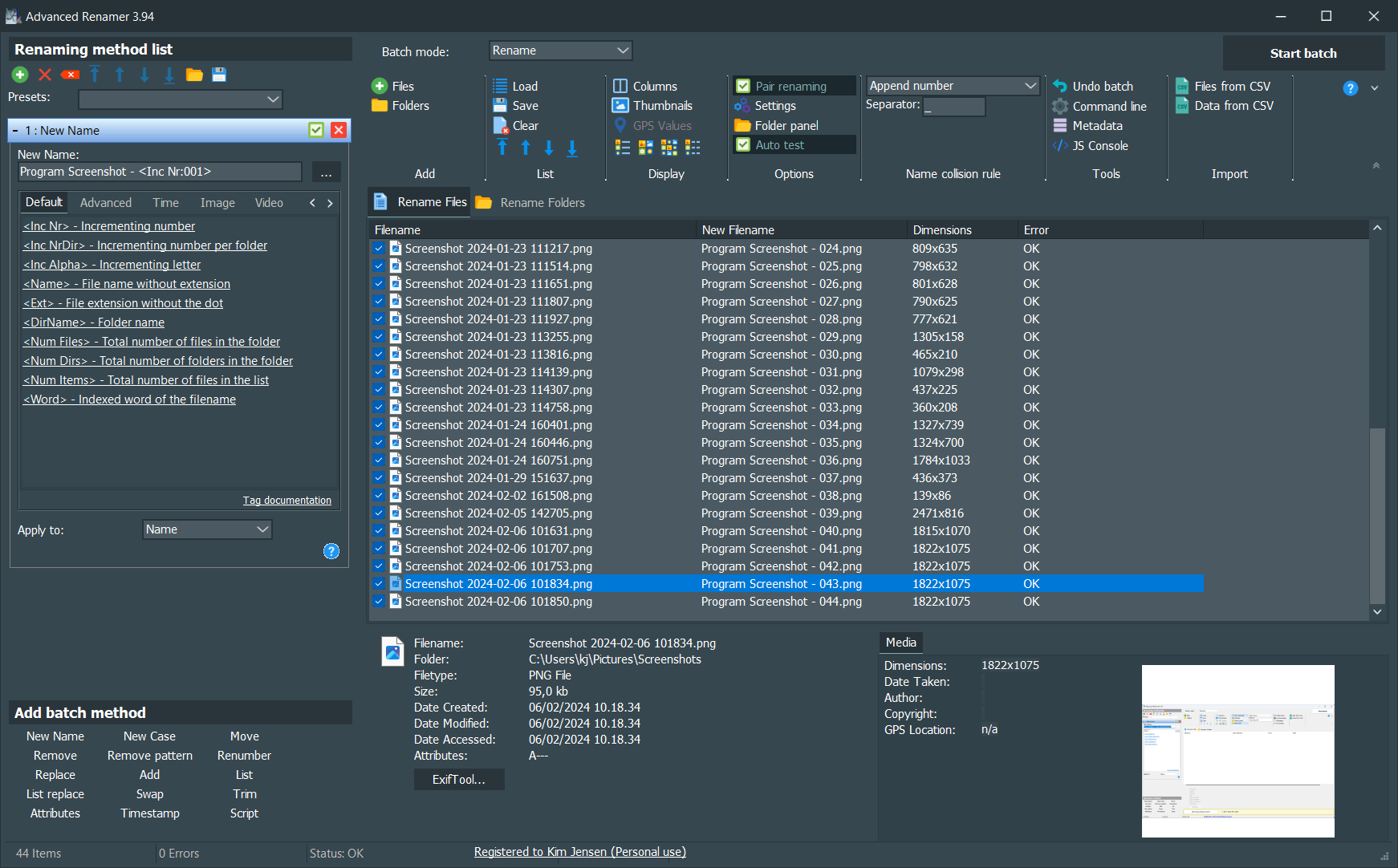 Advanced Renamer 4 For Windows V4.09 Best Batch File Renaming Utility For Windows Advanced Renamer X64 Commercial License Full Version