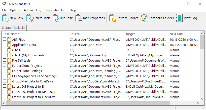 Folderclone Pro 3 For Windows V3.0.4 Best Automated File And Folder Mirroring Software Software Window Displaying Various File Types In Folderclone.