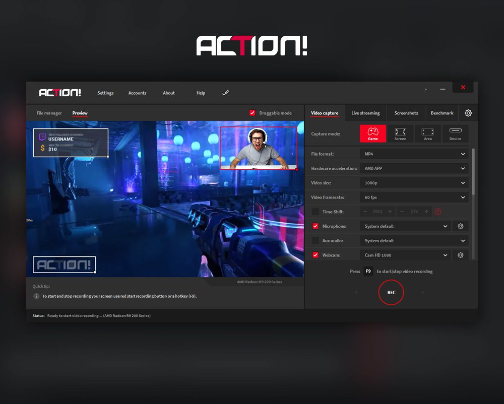 Mirillis Action! For Windows V4.39.0 Best Gameplay Recording And Screen Recorder Software Download Mirillis Action Software Full Version