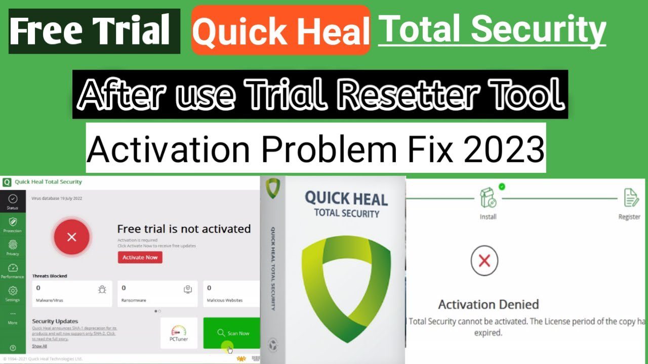 Quick Heal Trial Resetter 2023 For Windows V19.0.0 For Antivirus, Total Security, Internet Security Software Quick Heal Trial Resetter 2023 Full Version